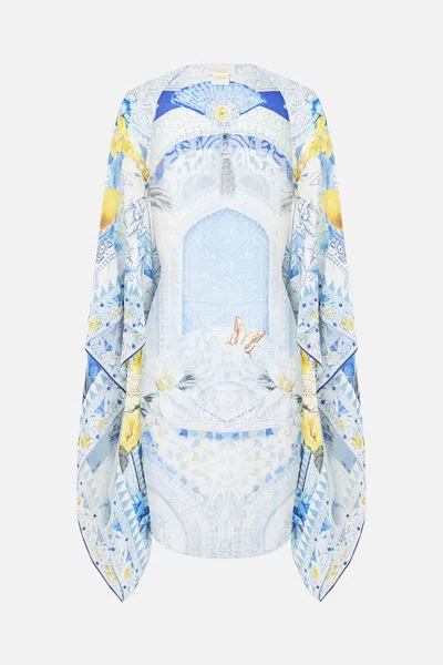 Camilla Silk Chiffon Shrug De Nada Granada In Blue