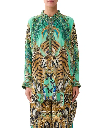 Camilla Silk Draped Back Tunic Shirt In Case Of Curiosities