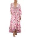Camilla Long Button Front Dress Botanical Novella In Botanical Novella
