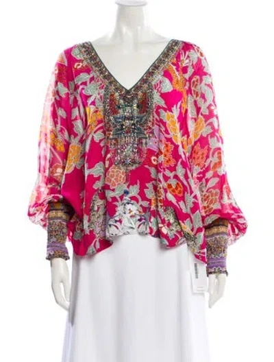 Pre-owned Camilla Silk Floral Print Blouse In Multi