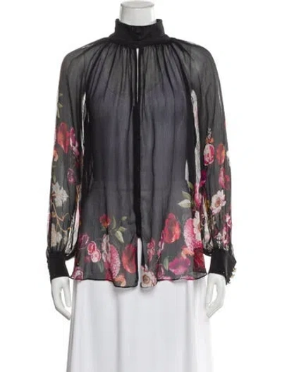 Pre-owned Camilla Silk Floral Print Blouse In Multi