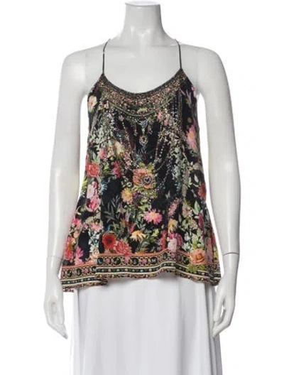 Pre-owned Camilla Silk Floral Print Blouse In Multi