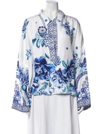 Pre-owned Camilla Silk Floral Print Blouse In Multi