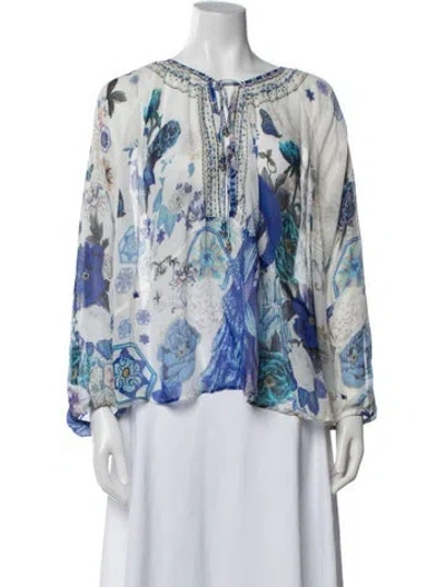 Pre-owned Camilla Silk Floral Print Blouse In Multi