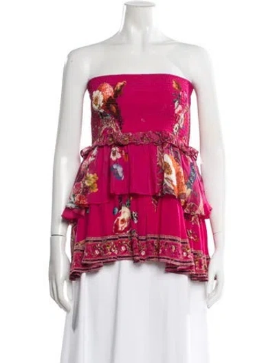 Pre-owned Camilla Silk Floral Print Blouse In Multicolor