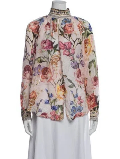 Pre-owned Camilla Silk Floral Print Blouse In Multicolor