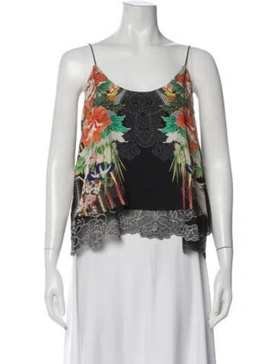 Pre-owned Camilla Silk Floral Print Blouse In White