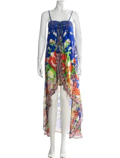 Pre-owned Camilla Silk Floral Print Jumpsuit In Blue