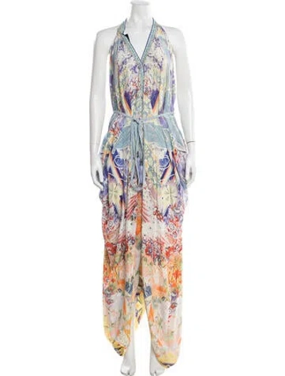 Pre-owned Camilla Silk Floral Print Jumpsuit W/ Tags In Multi