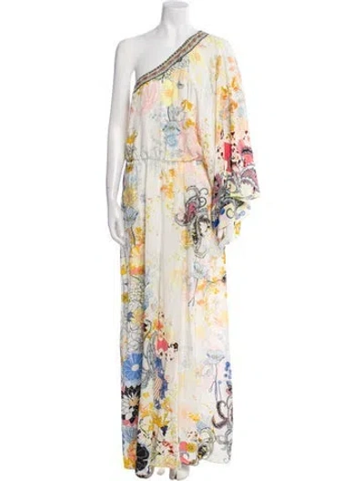 Pre-owned Camilla Silk Floral Print Jumpsuit W/ Tags In White