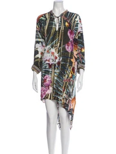 Pre-owned Camilla Silk Floral Print Nightgown In Green