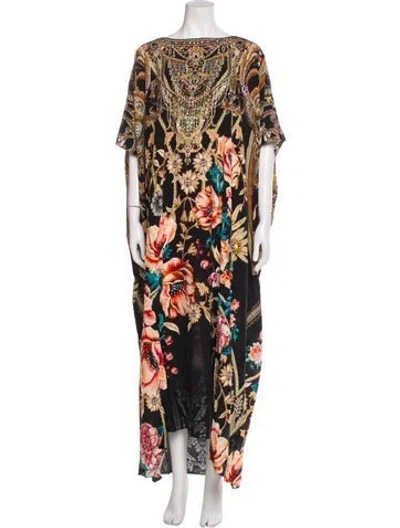 Pre-owned Camilla Silk Floral Print Nightgown W/ Tags In Black