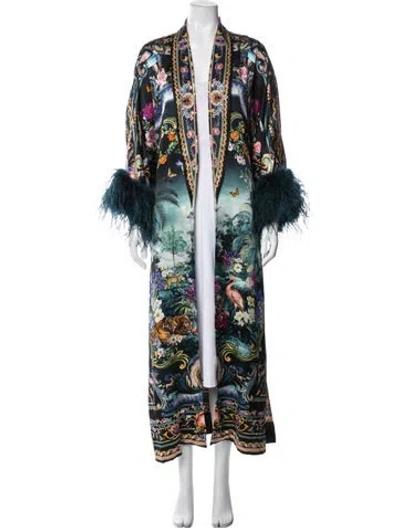Pre-owned Camilla Silk Floral Print Robe In Multicolor