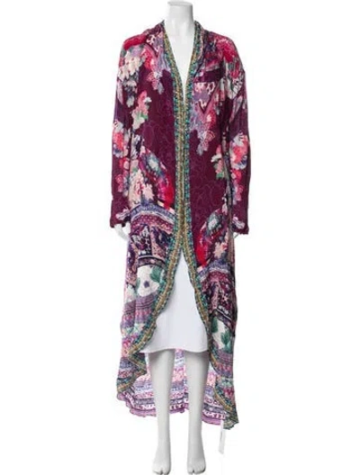 Pre-owned Camilla Silk Floral Print Robe In Pink