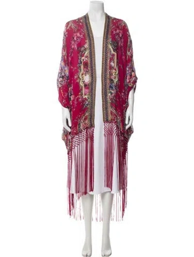 Pre-owned Camilla Silk Floral Print Robe In Pink
