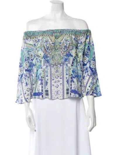 Pre-owned Camilla Silk Floral Print Top In Multi