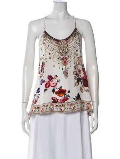 Pre-owned Camilla Silk Floral Print Top In Multi