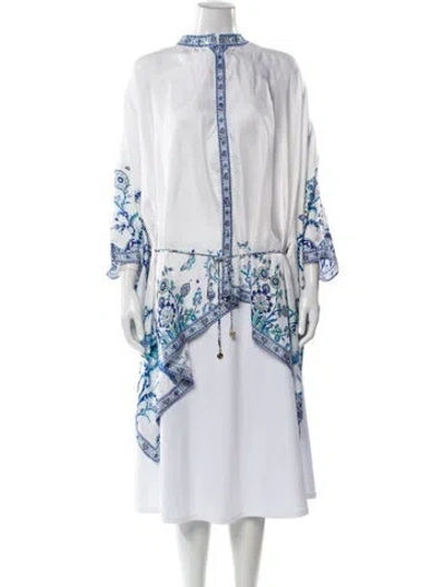 Pre-owned Camilla Silk Floral Print Top W/ Tags In White