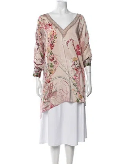 Pre-owned Camilla Silk Floral Print Tunic In Multicolor