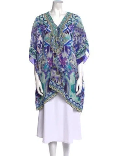 Pre-owned Camilla Silk Floral Print Tunic In Orange