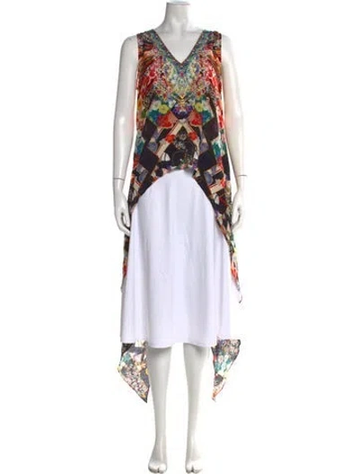 Pre-owned Camilla Silk Floral Print Tunic W/ Tags In Multi
