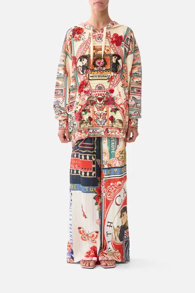 Camilla Silk Hem Band Boyfriend Hoodie - Multi High Class Hookah