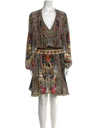 Pre-owned Camilla Silk Knee-length Dress In Black