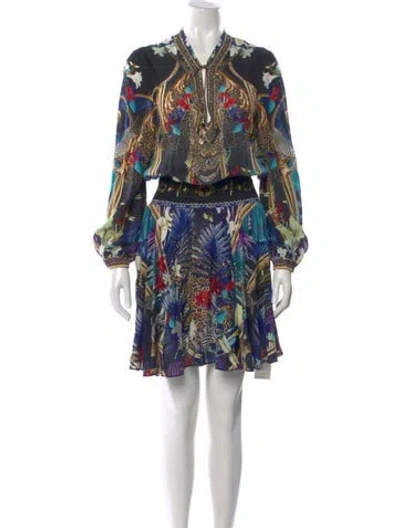 Pre-owned Camilla Silk Knee-length Dress In Black