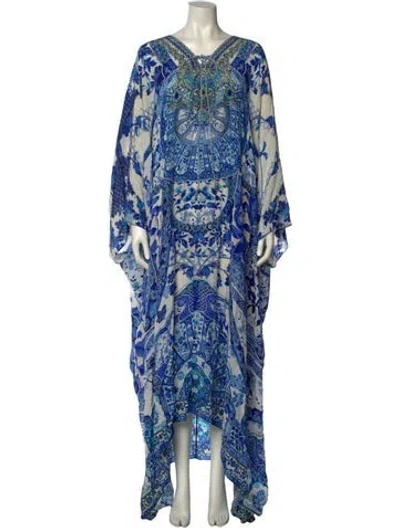 Pre-owned Camilla Silk Knee-length Dress In Blue