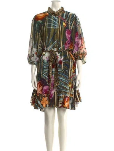 Pre-owned Camilla Silk Knee-length Dress In Green