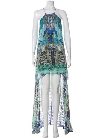 Pre-owned Camilla Silk Knee-length Dress In Green