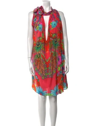 Pre-owned Camilla Silk Knee-length Dress In Multi