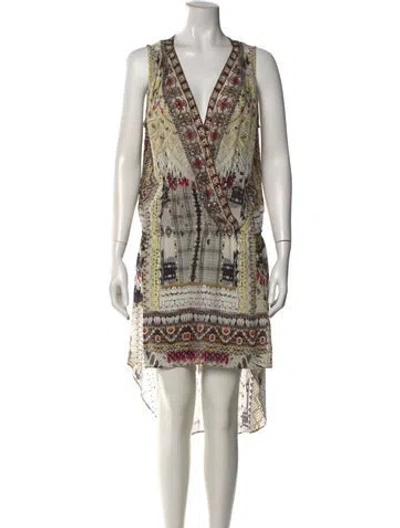 Pre-owned Camilla Silk Knee-length Dress In Neutral