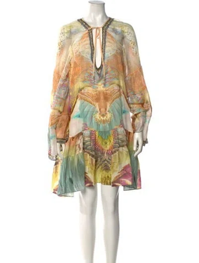 Pre-owned Camilla Silk Knee-length Dress In Neutral