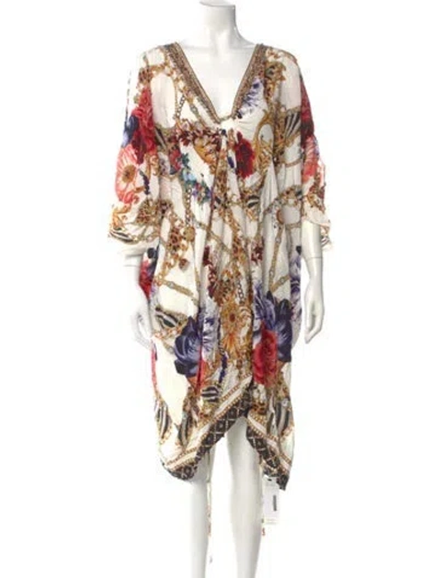 Pre-owned Camilla Silk Knee-length Dress In Neutral