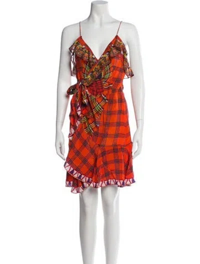 Pre-owned Camilla Silk Knee-length Dress In Orange