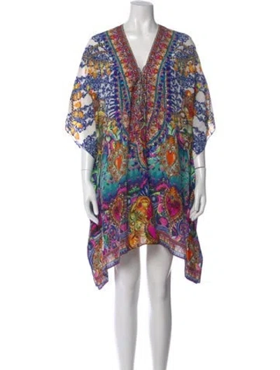 Pre-owned Camilla Silk Knee-length Dress In Purple