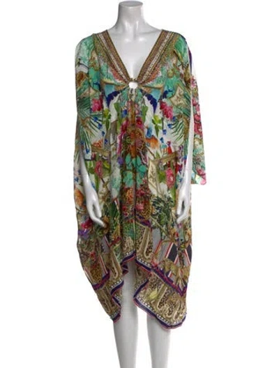 Pre-owned Camilla Silk Knee-length Dress W/ Tags In Green