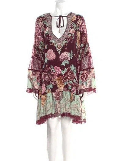 Pre-owned Camilla Silk Knee-length Dress W/ Tags In Purple