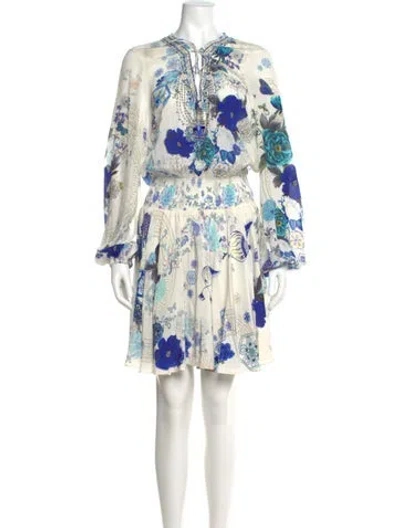 Pre-owned Camilla Silk Knee-length Dress In White