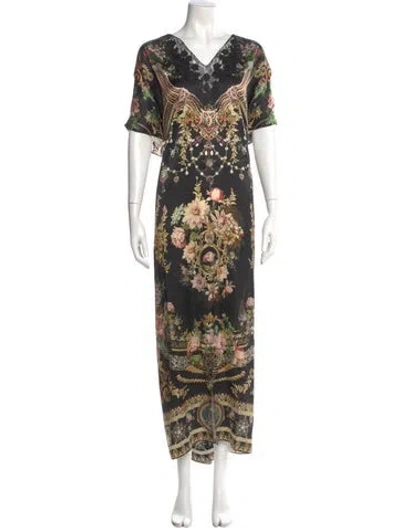 Pre-owned Camilla Silk Long Dress In Black
