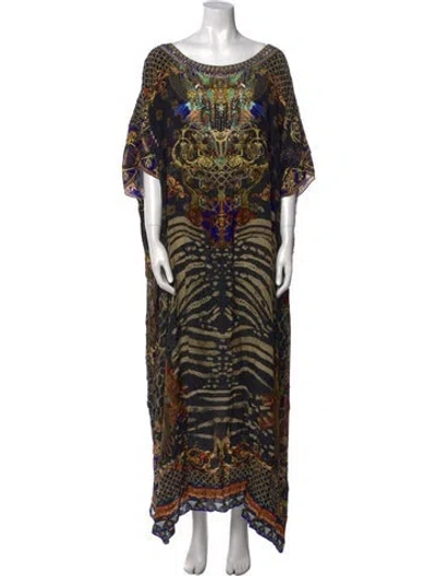 Pre-owned Camilla Silk Long Dress In Black