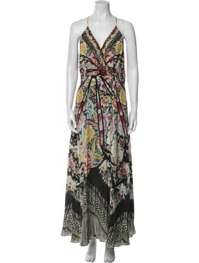 Pre-owned Camilla Silk Long Dress In Black