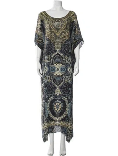 Pre-owned Camilla Silk Long Dress In Black