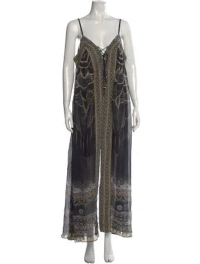 Pre-owned Camilla Silk Long Dress In Black