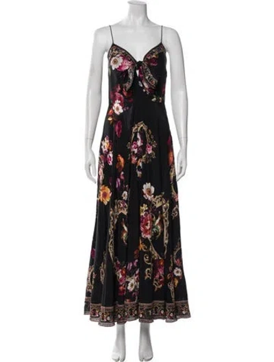 Pre-owned Camilla Silk Long Dress In Black