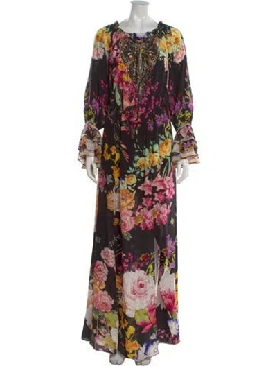 Pre-owned Camilla Silk Long Dress In Black