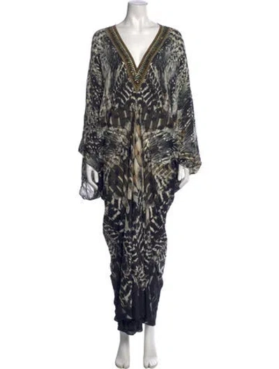 Pre-owned Camilla Silk Long Dress In Black