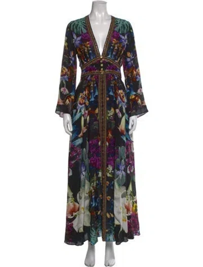 Pre-owned Camilla Silk Long Dress In Black