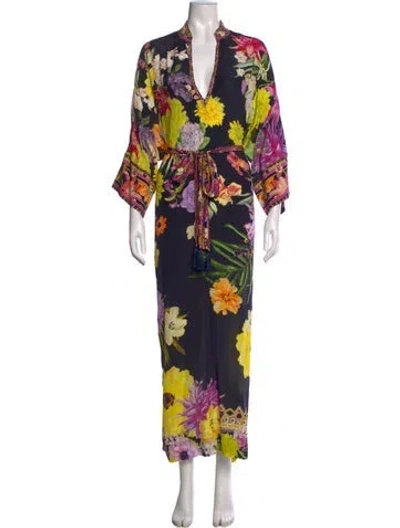 Pre-owned Camilla Silk Long Dress In Black